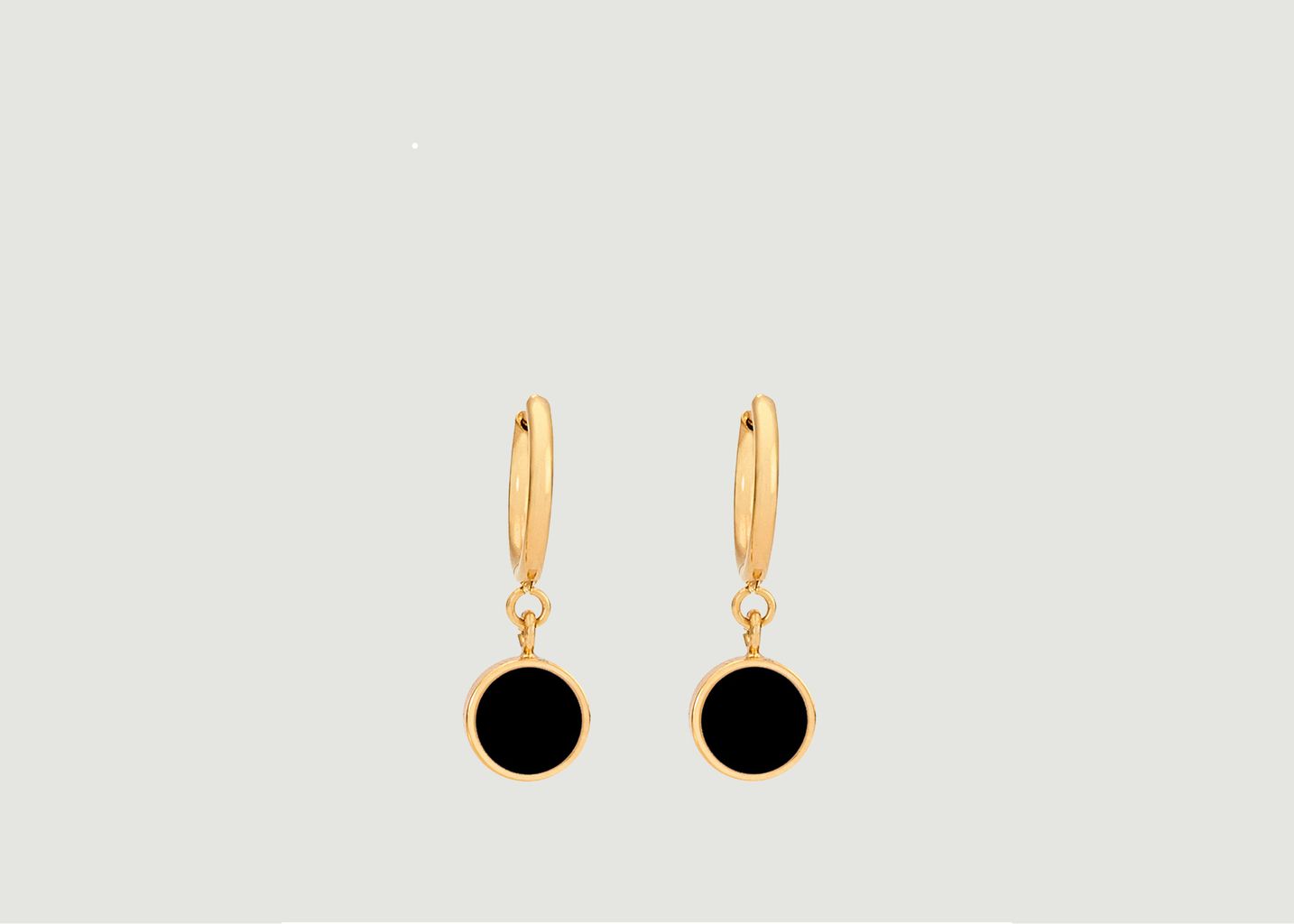 Gold plated creole earrings and lacquer Celeste - Bangle Up