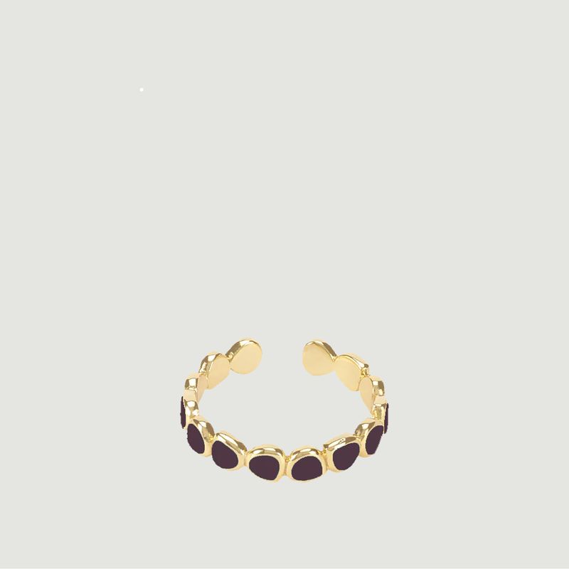 Lumi gold plated and lacquer adjustable ring - Bangle Up