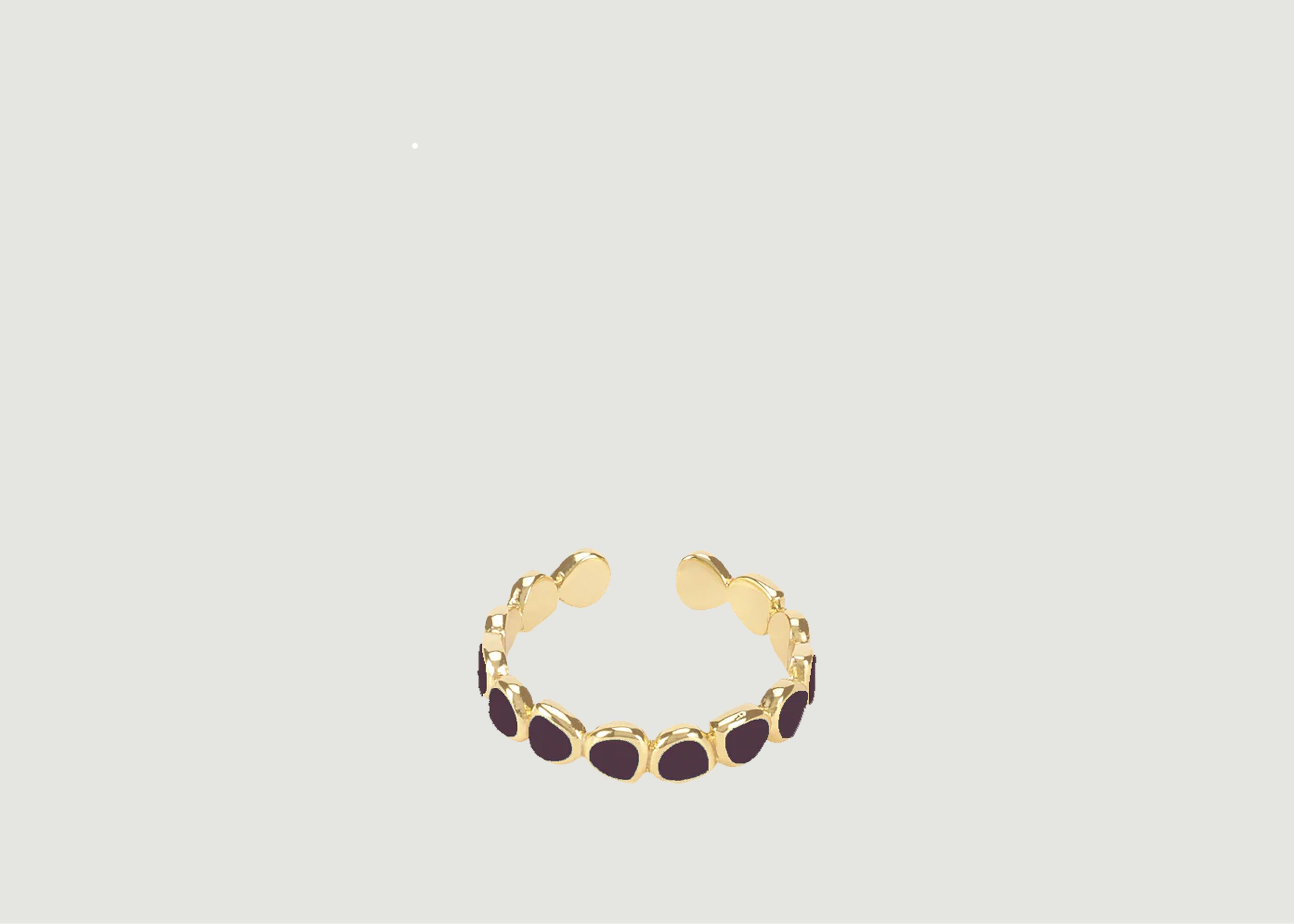 Lumi gold plated and lacquer adjustable ring - Bangle Up