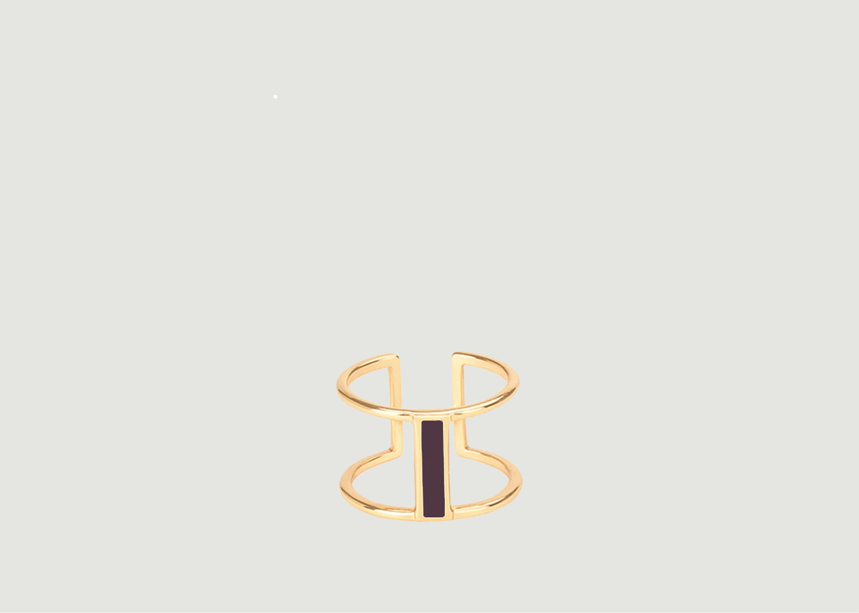 Gold plated adjustable ring Moon - Bangle Up