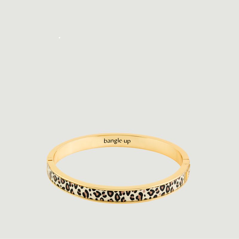 Gold plated and leopard lacquer bracelet Tina - Bangle Up