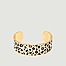 Gold plated and leopard lacquer bracelet Tina - Bangle Up