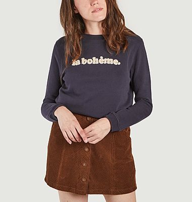 Sweatshirt in organic cotton embroidered la bohème