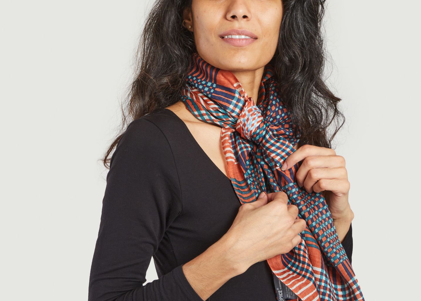Square silk and cotton scarf PS 2254 - Epice