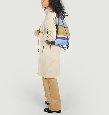 Hand woven linen backpack 