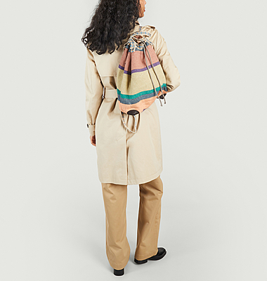 Hand woven linen backpack