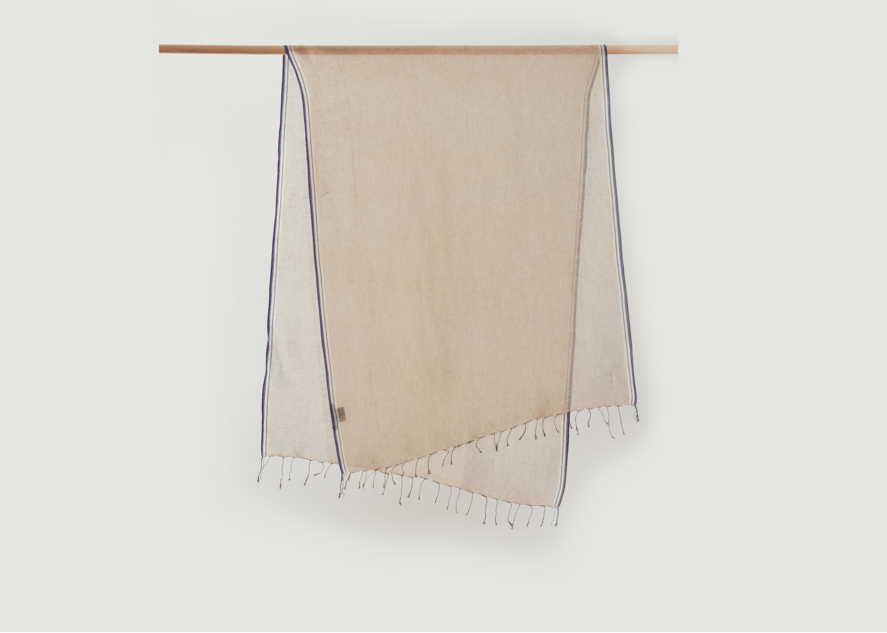 Linen And Cotton Scarf With Fringes - Epice