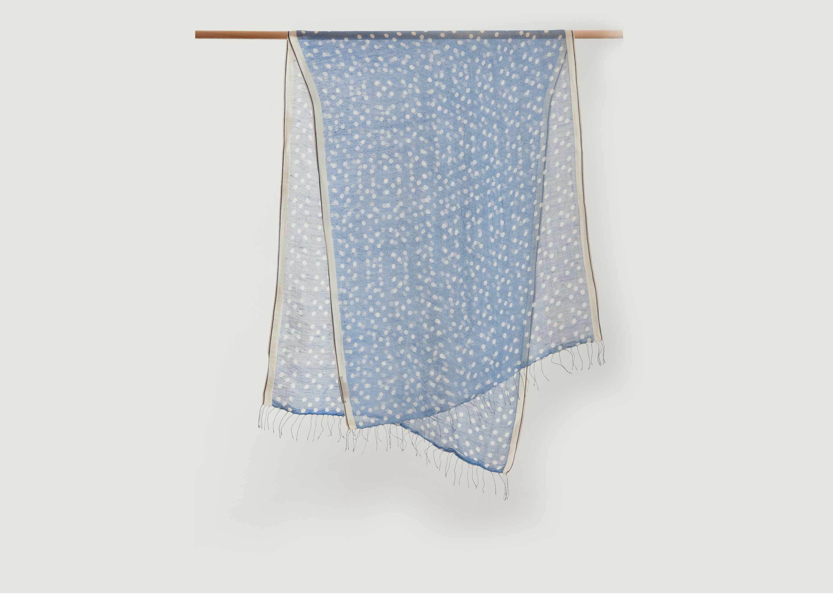 Polka Dots Pattern Linen And Cotton Scarf - Epice