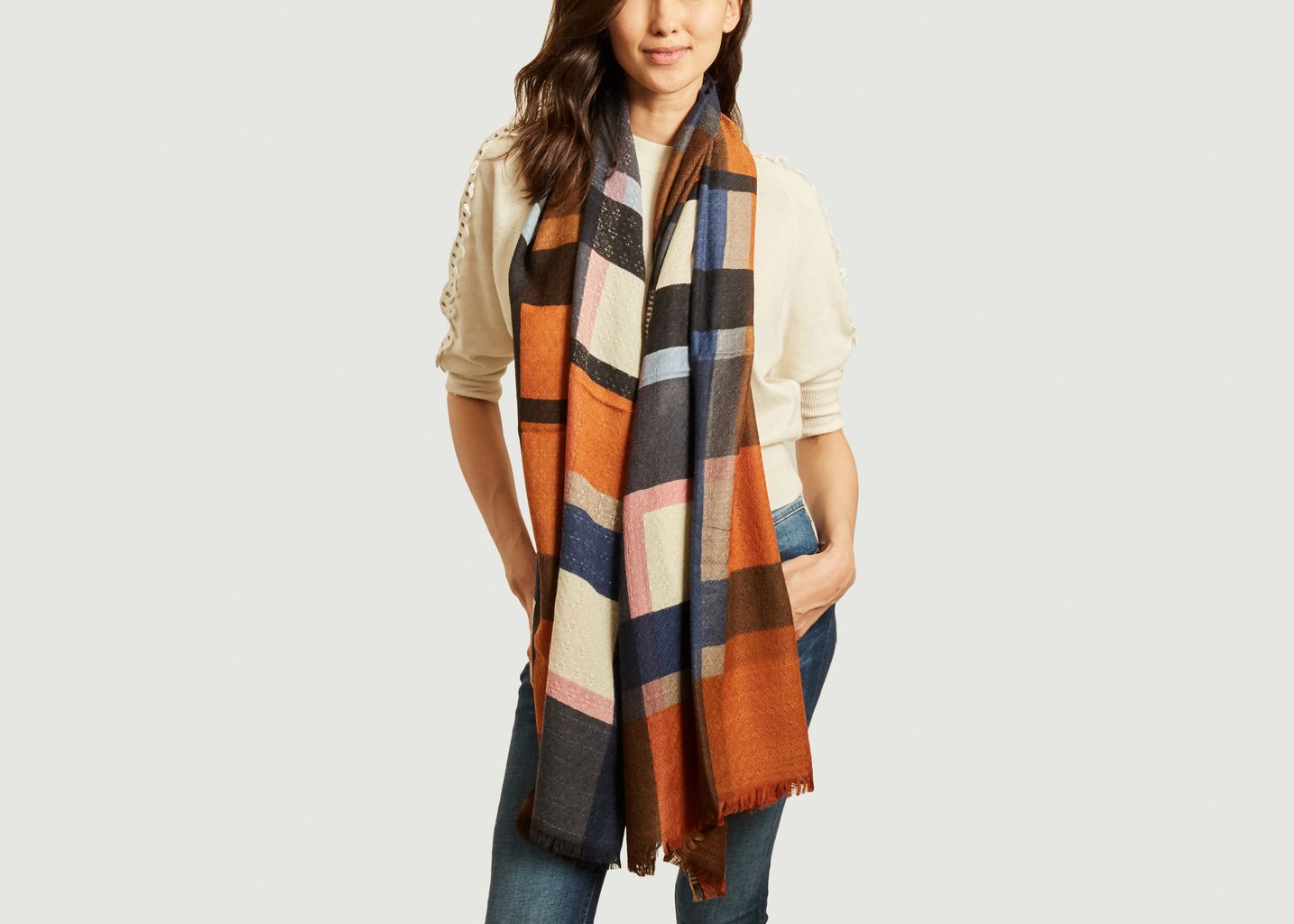 Wool check scarf - Epice