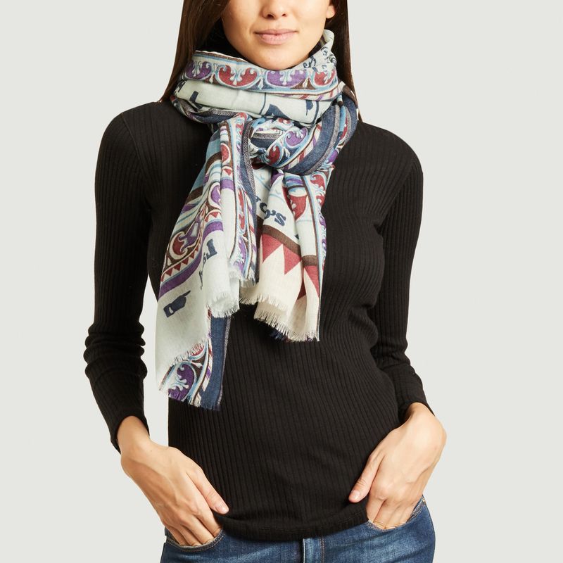 Circus print wool stole - Epice