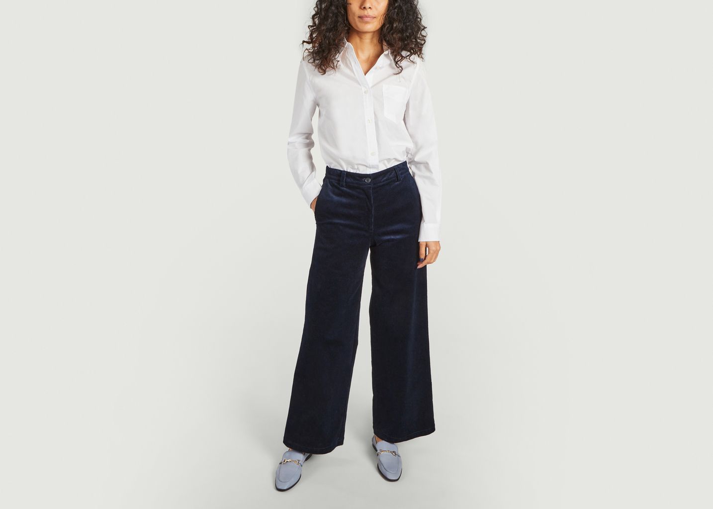 Pantalon large en velours côtelé Lara - Erotokritos