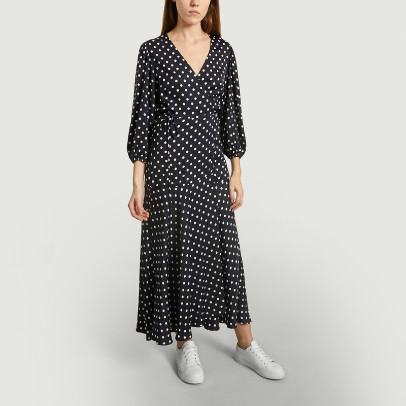 robe portefeuille pois
