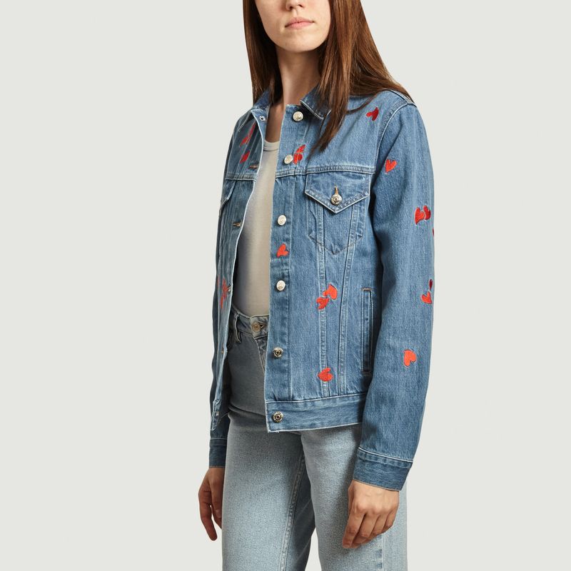 Veste en jean Camou Heart All Over - Être Cécile