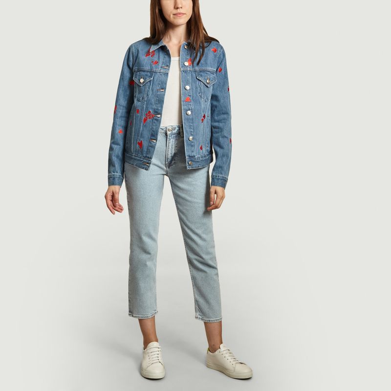 Veste en jean Camou Heart All Over - Être Cécile