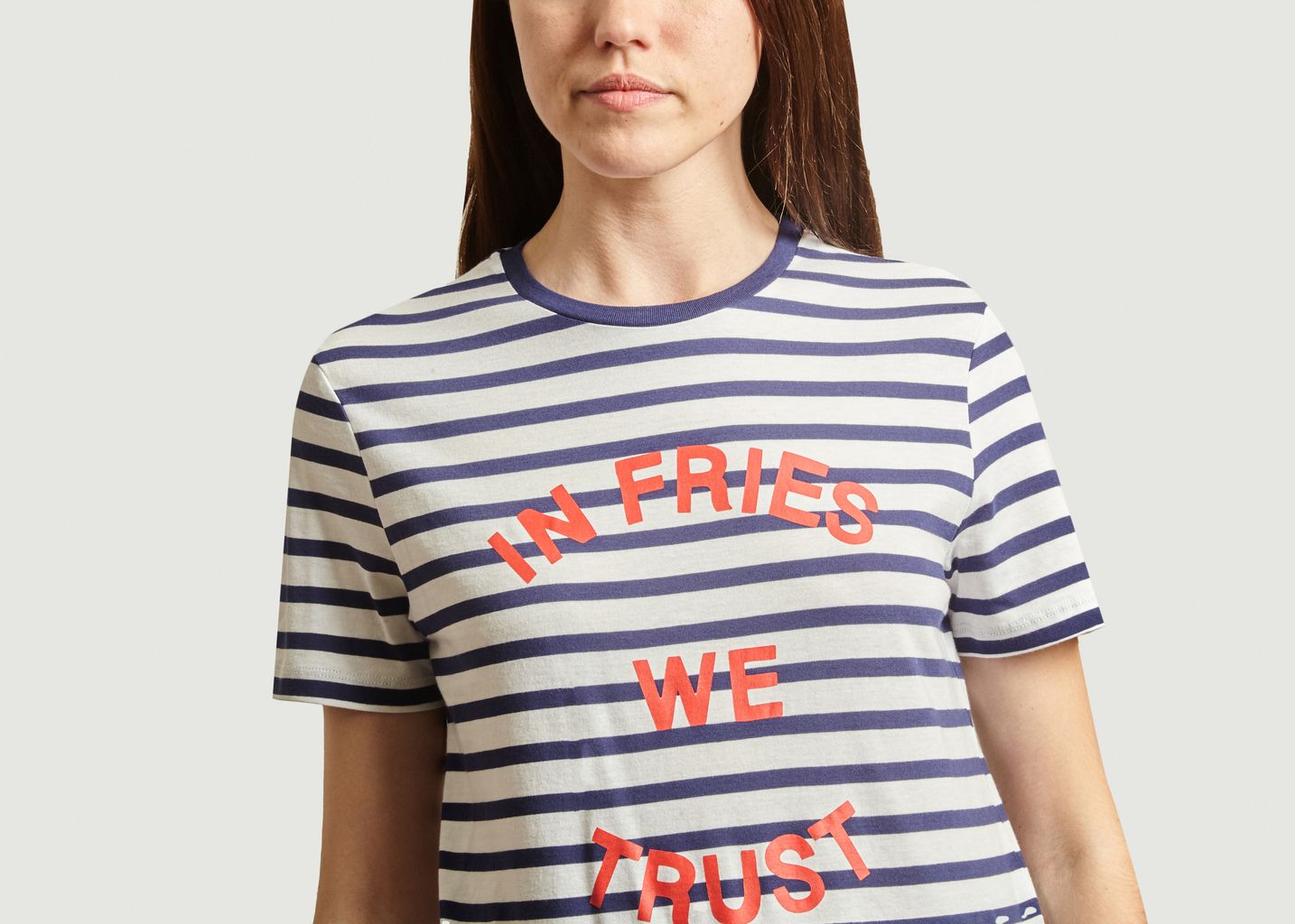T-shirt rayé imprimé In Fries We Trust - Être Cécile