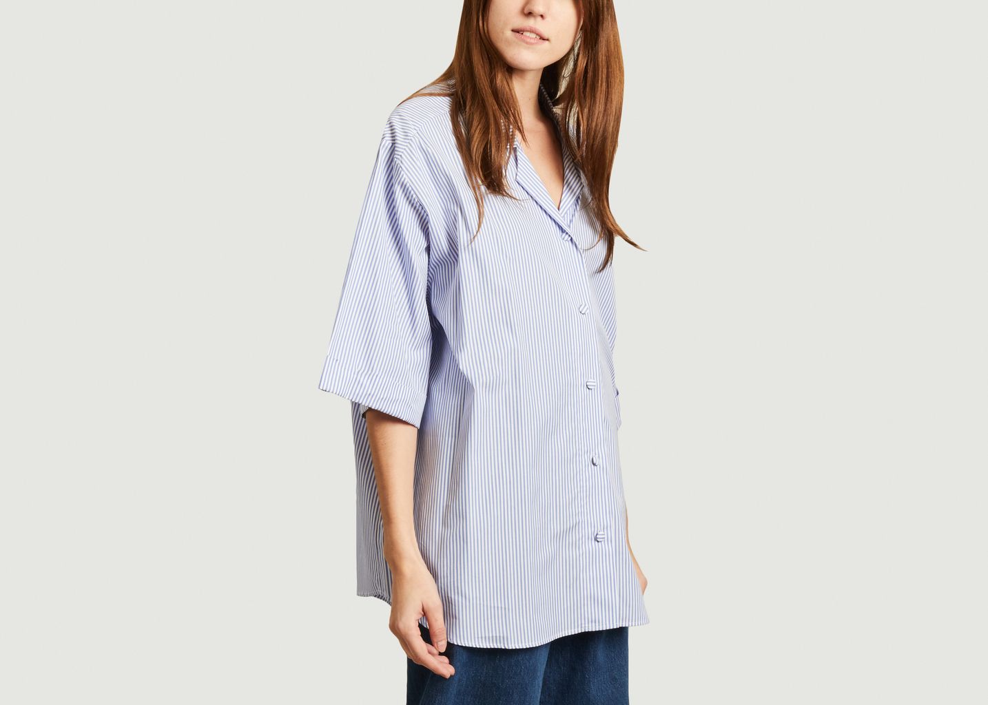 Chemise à rayures avec broderie chien - Être Cécile