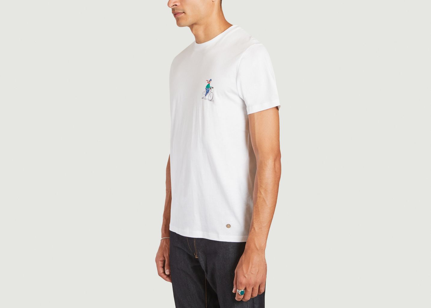 Arcy cyclist and mountains printed t-shirt - Faguo