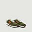 Low running sneakers textile and leather Olive - Faguo