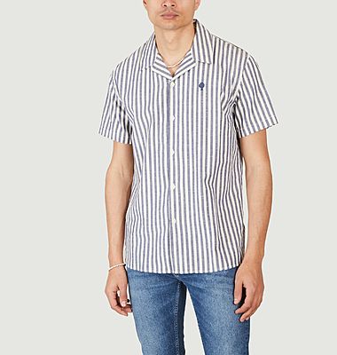 Vimy organic cotton striped short sleeve shirt