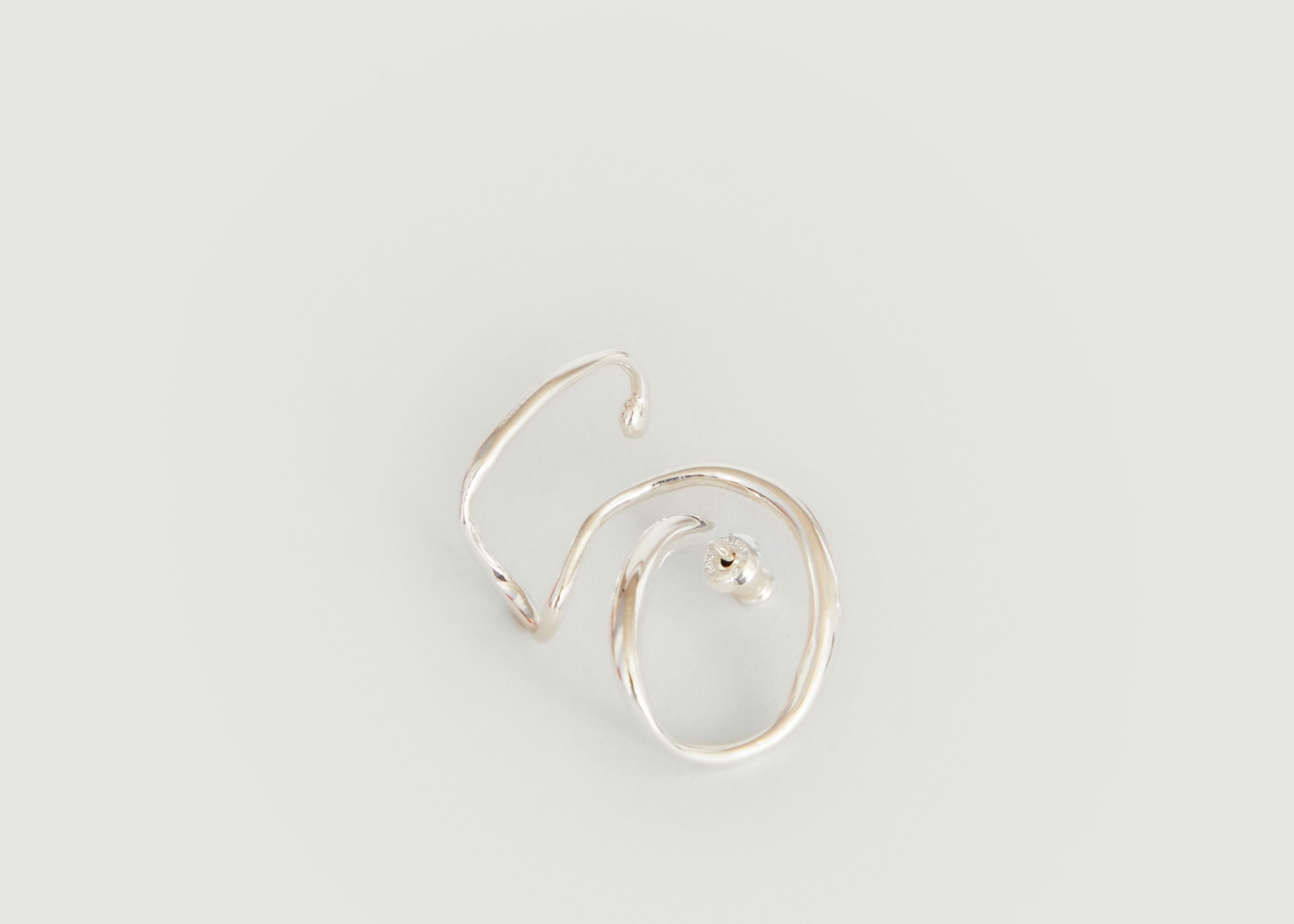 Silver unit earring Cursive right - FARIS