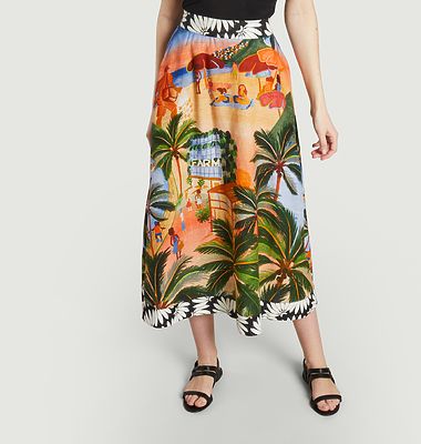 Carioca printed midi skirt