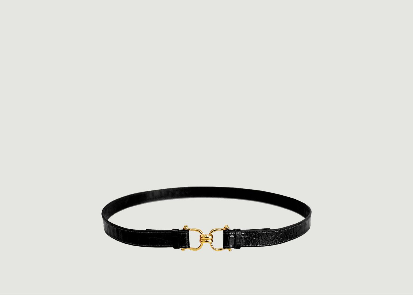 Small belt Olympe Croco Black - Fauvette