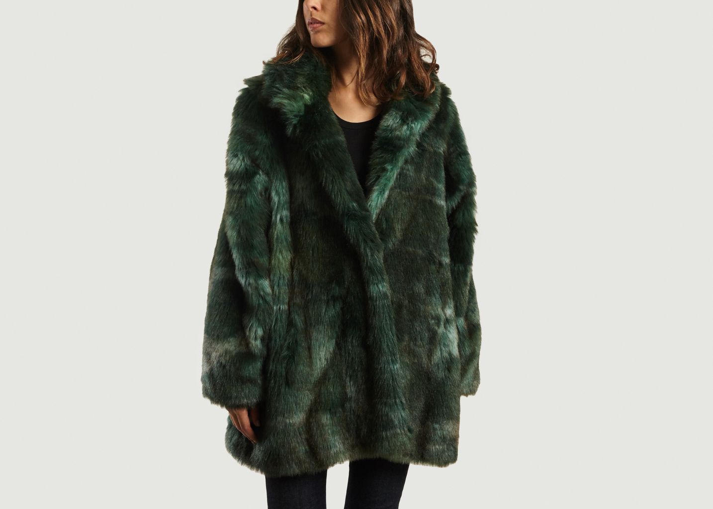 manteau fourrure femme vert