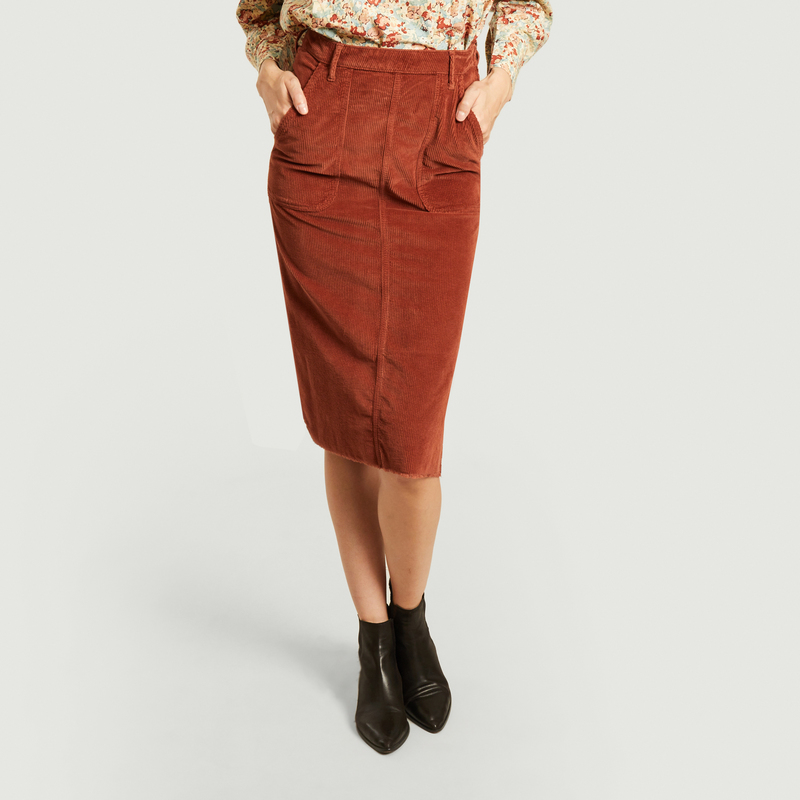 brown corduroy skirt knee length
