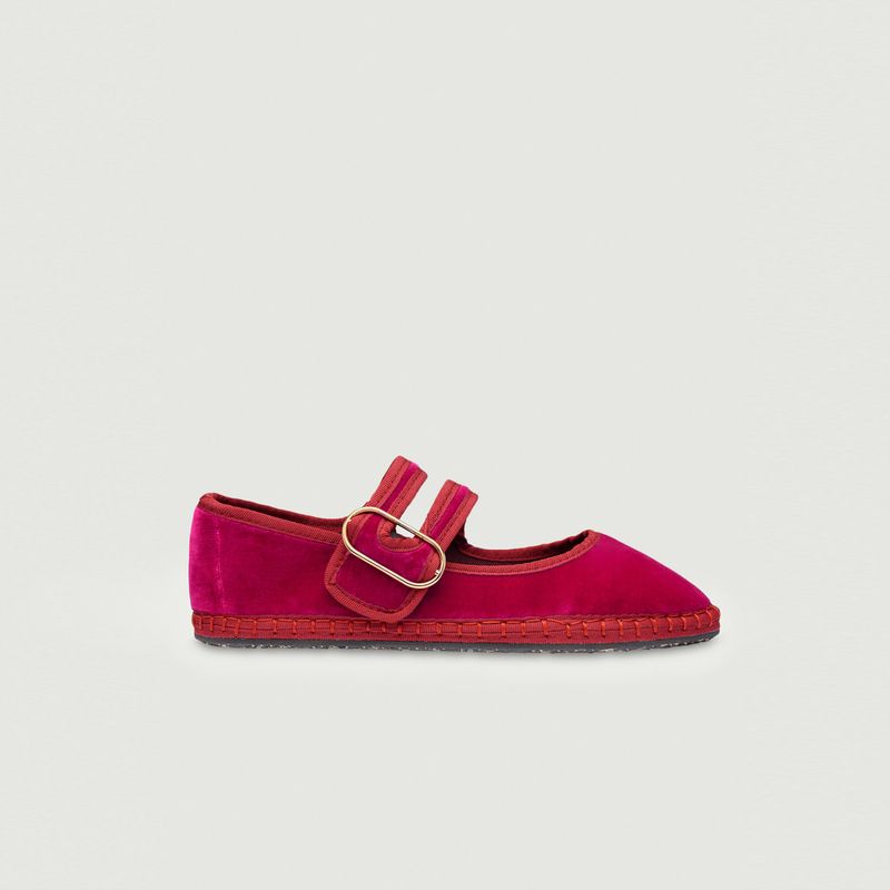 Ballerine Matilda Plum en velours - Flabelus