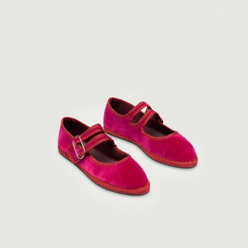 Ballerine Matilda Plum en velours - Flabelus