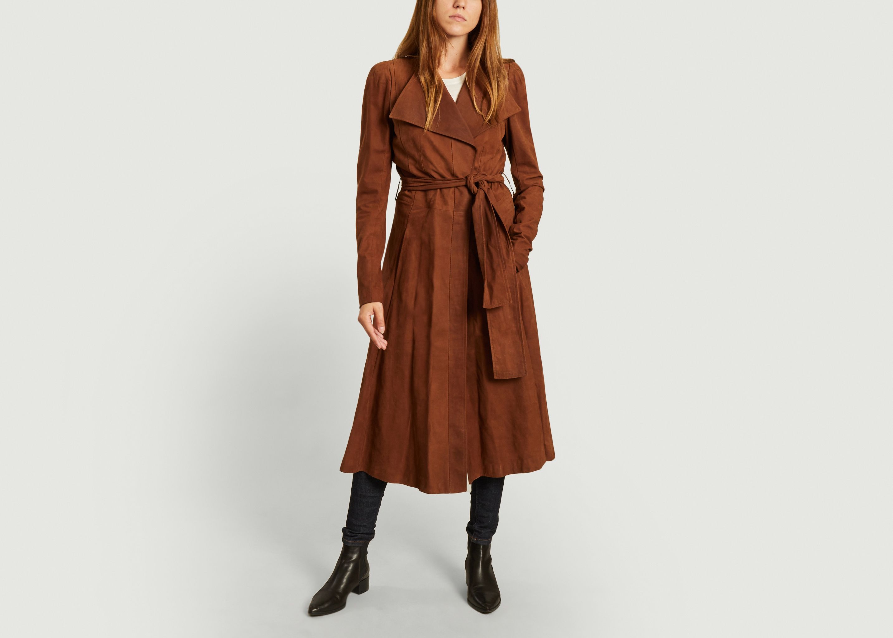 Yves Saint Laurent suede long trench coat  - From My Mother