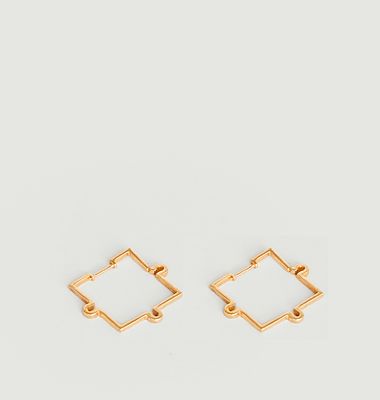 Puzzle dangling earrings