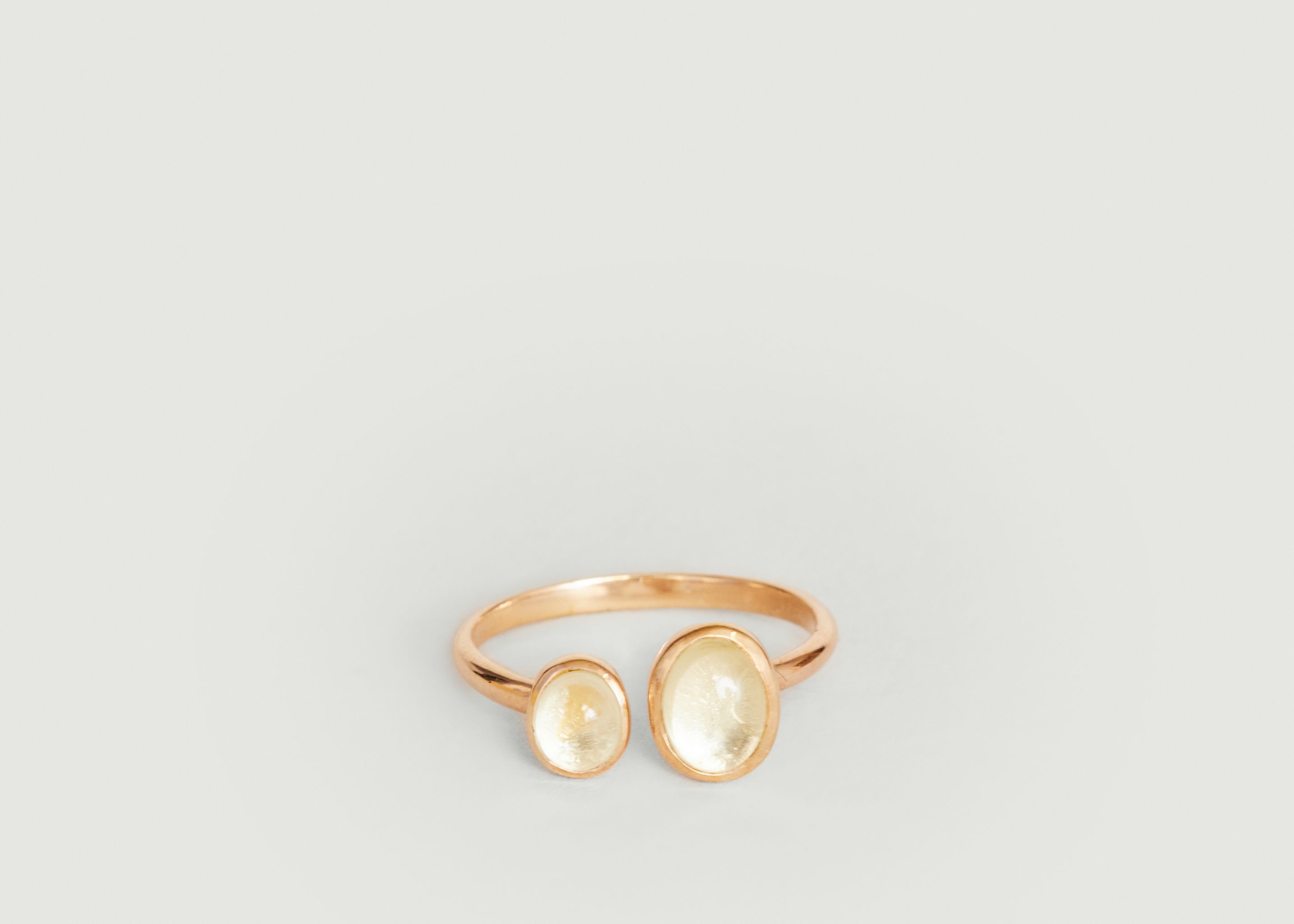 Duo Citron ring with quartz - Gamme Blanche