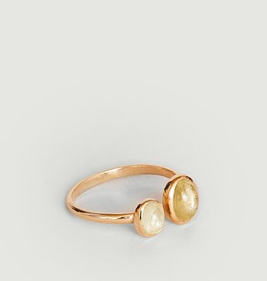 Duo Citron Ring mit Quarz