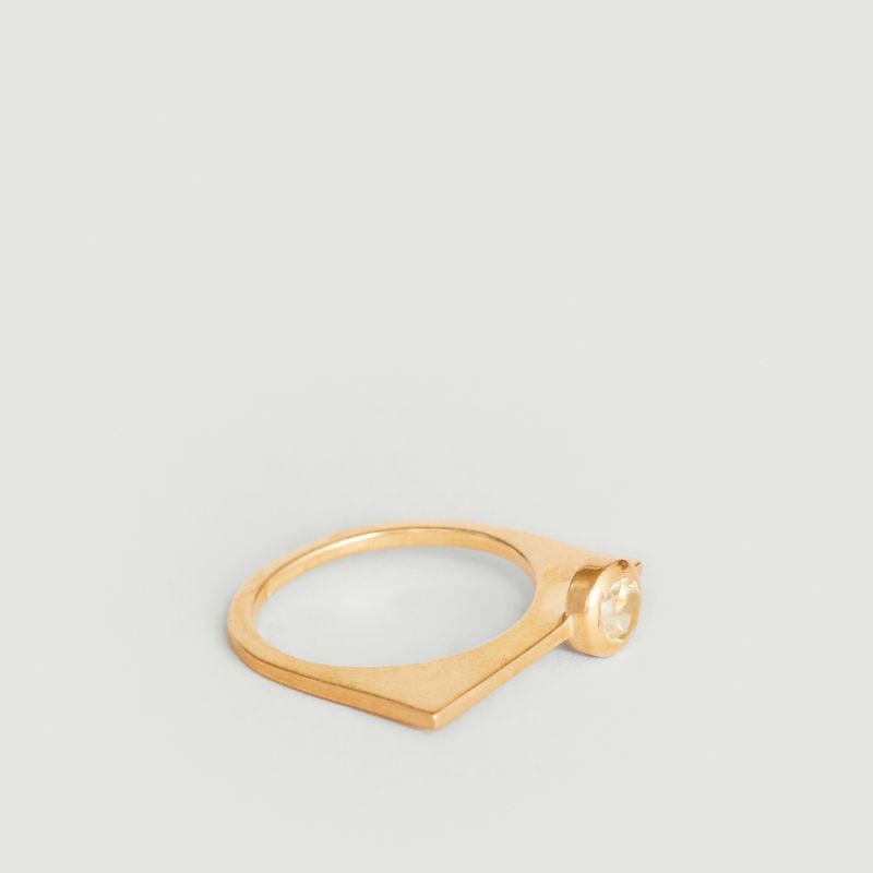 Laser ring with quartz - Gamme Blanche