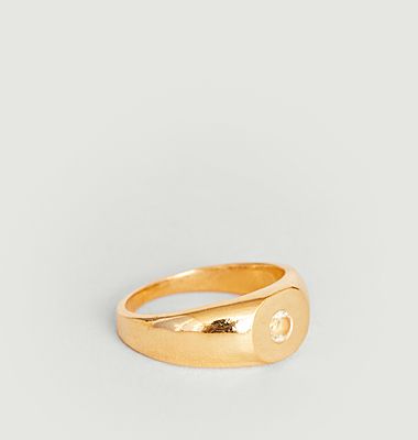 Procyon signet ring with quartz
