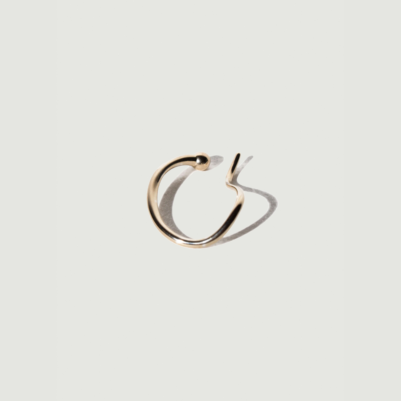 Bague d'oreille Lombrica en argent plaqué or 14 carats - Gamme Blanche
