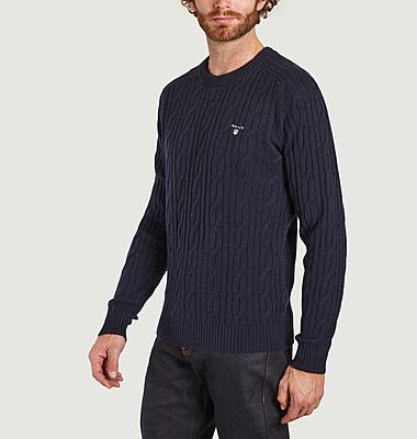 Cable-knit lambswool sweater