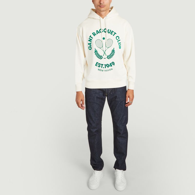 BCI certified cotton and polyester Racquet Club Hoodie - Gant