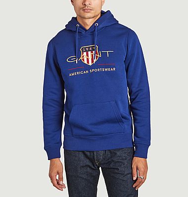 Archive Shield Hoodie in BCI cotton and polyester