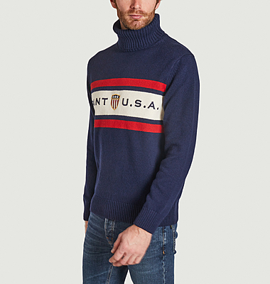 Banner Shield Turtleneck Jumper