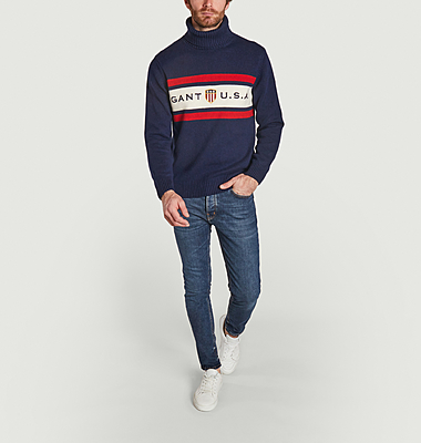 Banner Shield Turtleneck Jumper