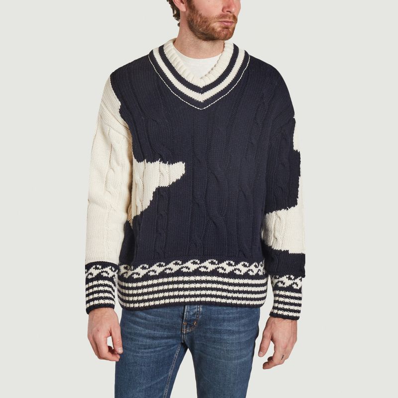 Pullover mit V-Ausschnitt aus Intarsia - Gant