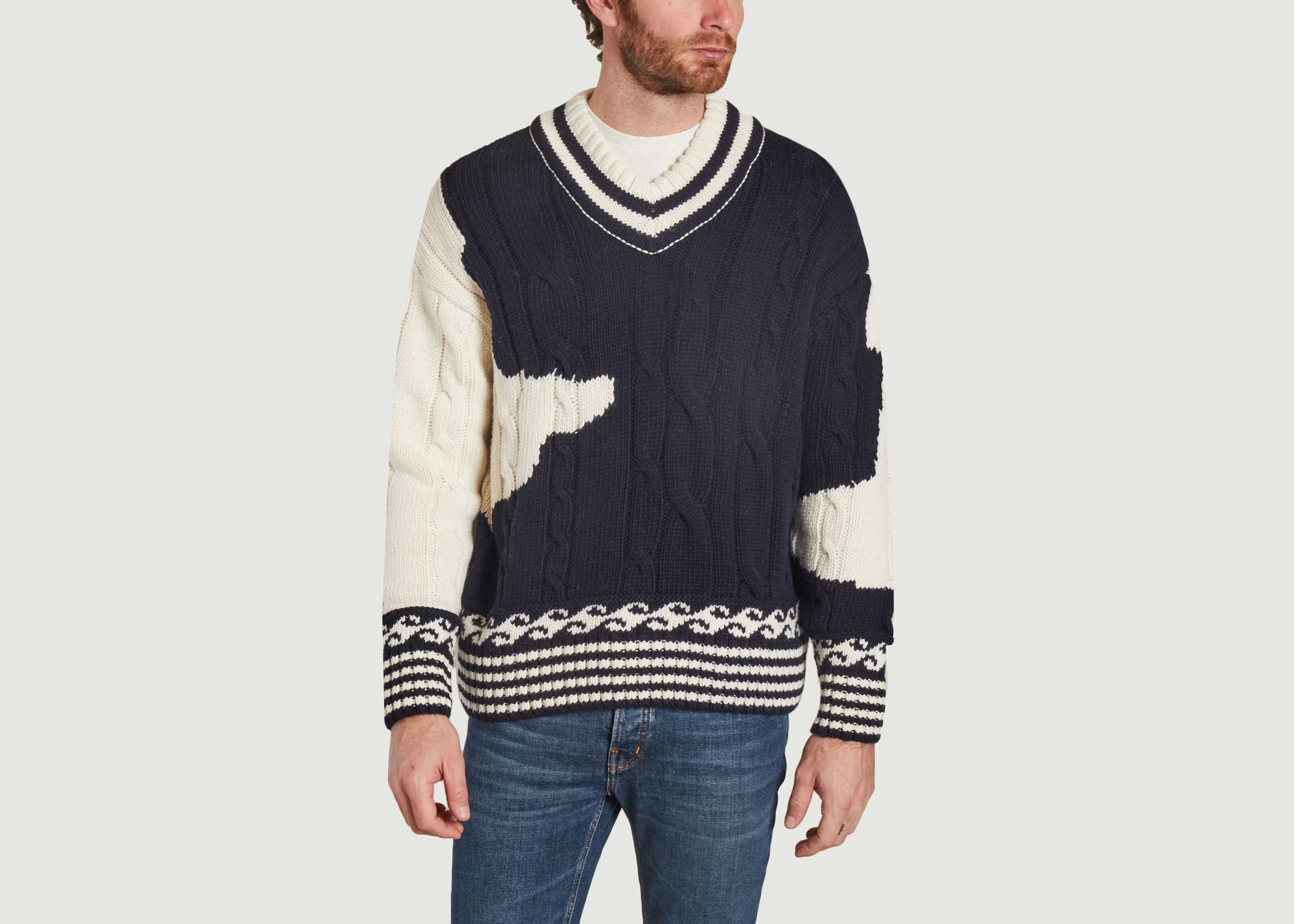 Pullover mit V-Ausschnitt aus Intarsia - Gant