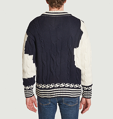 V-neck jumper in Intarsia