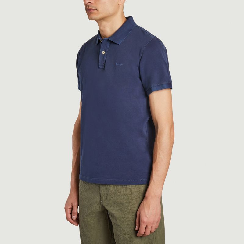 Sunfaded Persian Blue pique cotton polo shirt - Gant