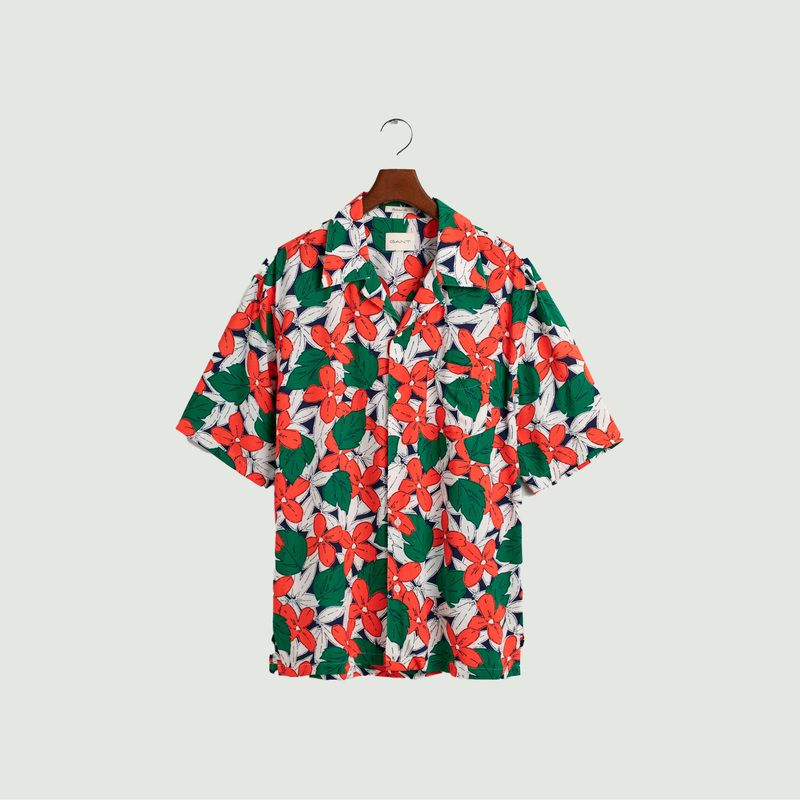 Verkaufen Sie Relaxed Fit Hemd zu L\'Exception Ärmeln mit -50%| Grün kurzen aus mit Gant Blumendruck Viskose