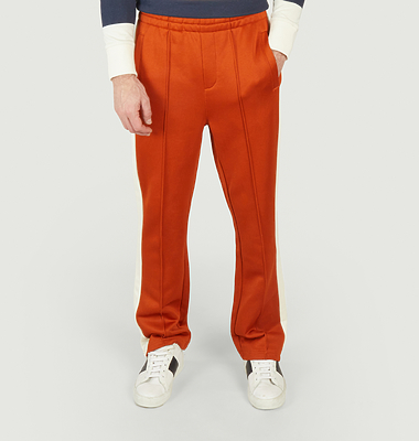 Flared jogging pants with contrasting stripes