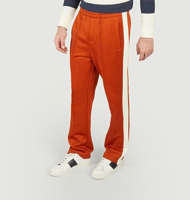 Flared jogging pants with contrasting stripes