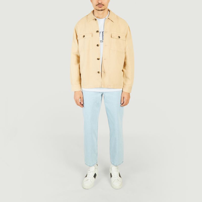Plain overshirt in linen and cotton twill - Gant